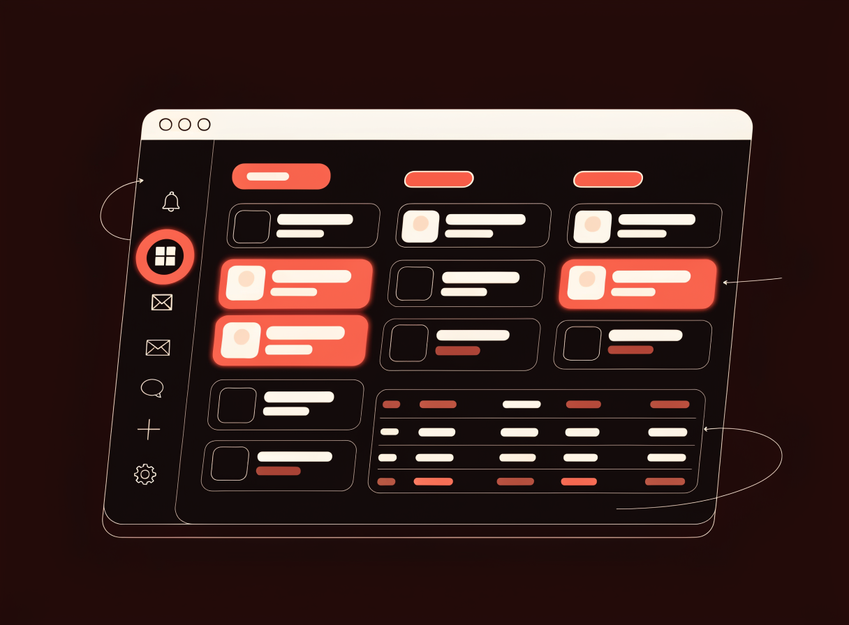Mockup de sistema de gestão